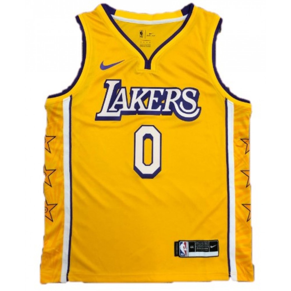 Men's Los Angeles Lakers Russell Westbrook #0 Yellow Swingman NBA Jersey - City Edition-Pro Kit Vault | Brand New 26/27 Sports Jerseys